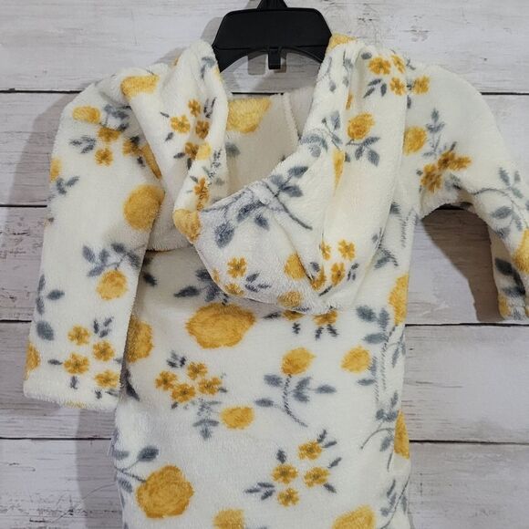 Little Joy Boutique Baby Girl Robe in Mustard Yellow Gray & White O-9 Month - Picture 5 of 8